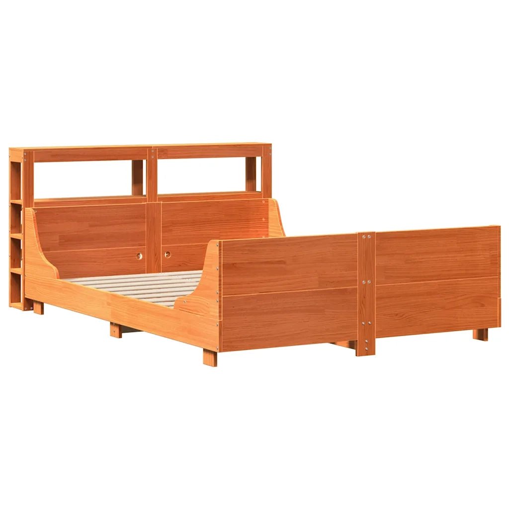 Letto senza Materasso Marrone Cera 120x190 cm in Legno di Pino