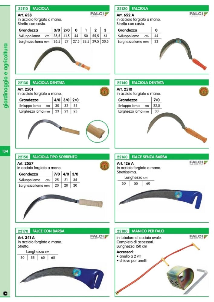 1pz castoro falce senza barba 126/a 55 cm cod:ferx.8139