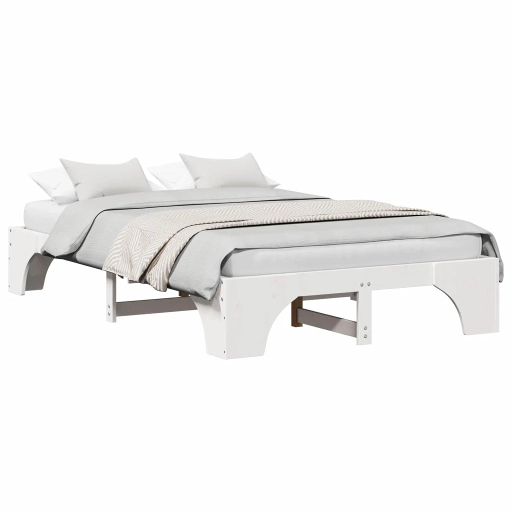 Letto matrimoniale | Letto per adulti | Struttura del letto Bianco 135 x 190 cm Pino massello