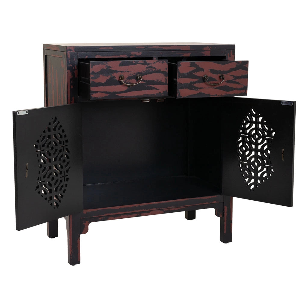 Mobile da ingresso in legno rosso 66x36x78h