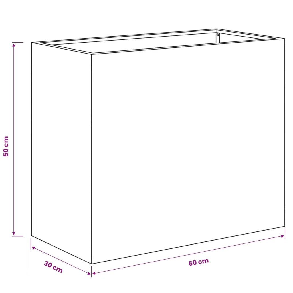 Vaso da giardino 2 pz Argento 60 x 30 x 50 cm Acciaio zincato 8005579