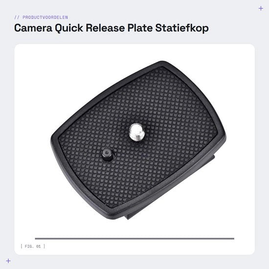 Supporto di rilascio rapido per fotocamera - Adattatore per treppiedi - Leggero - Compatibile con Velbon - Adatto per fotocamere