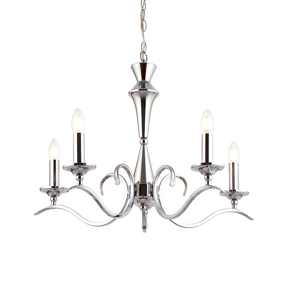 Lampadario Kora Endon cromato 5 luci E14 dimmerabile