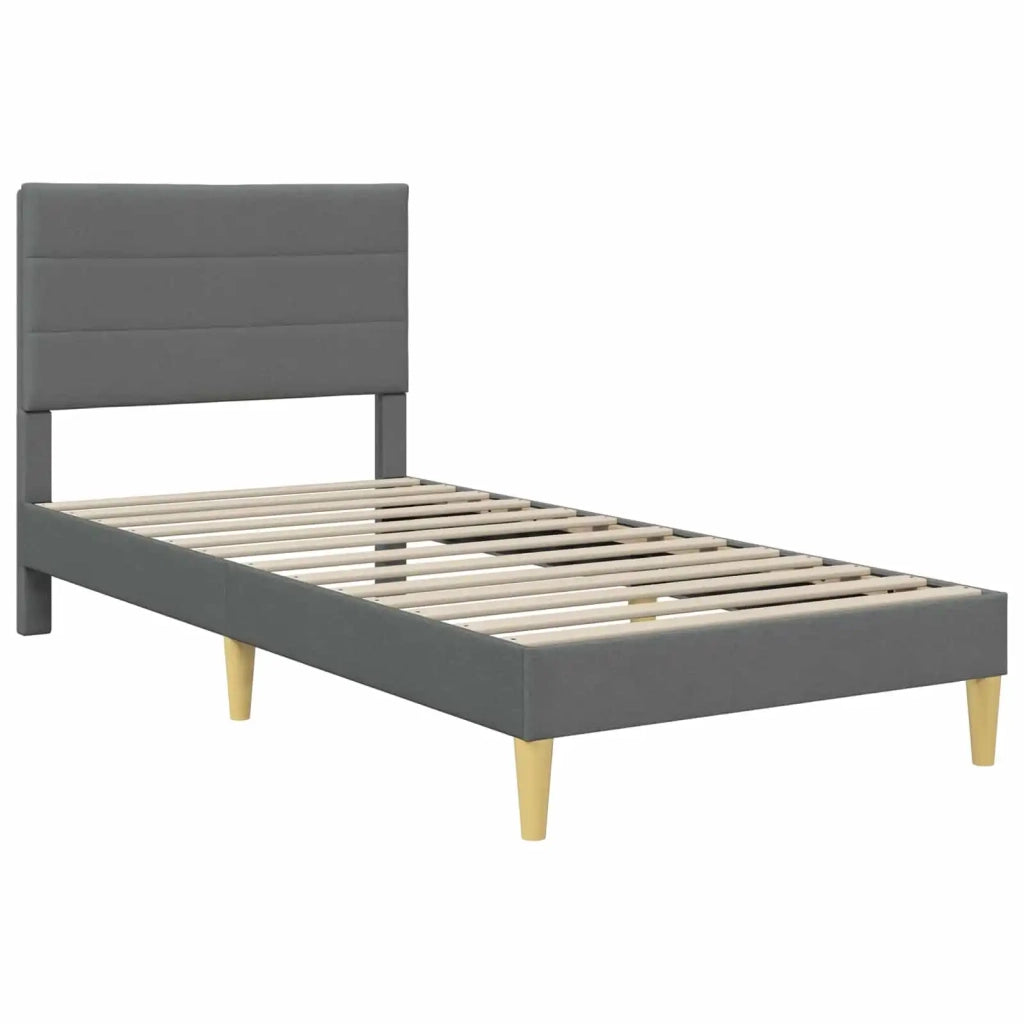 Struttura del letto-Giroletto Grigio scuro 100 x 200 cm Poliestere