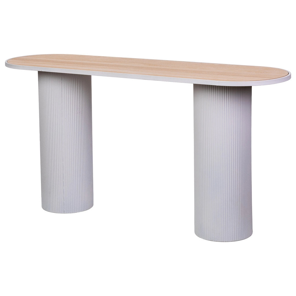 Mobile da ingresso in legno beige 150x45x75h cm