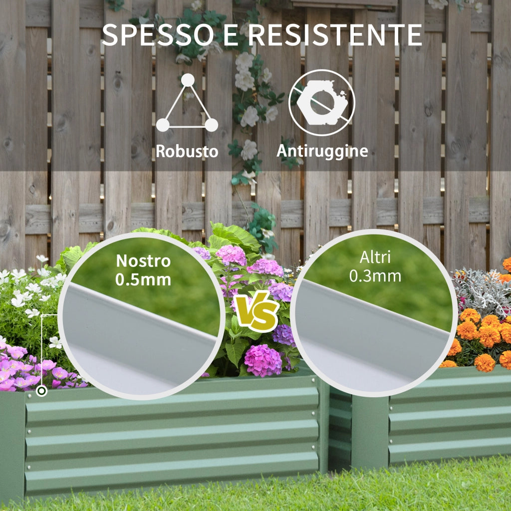 Letti per Orto Rialzati Set di 2 ¨C Minimal ¨C Acciaio Zincato 100x100x30cm