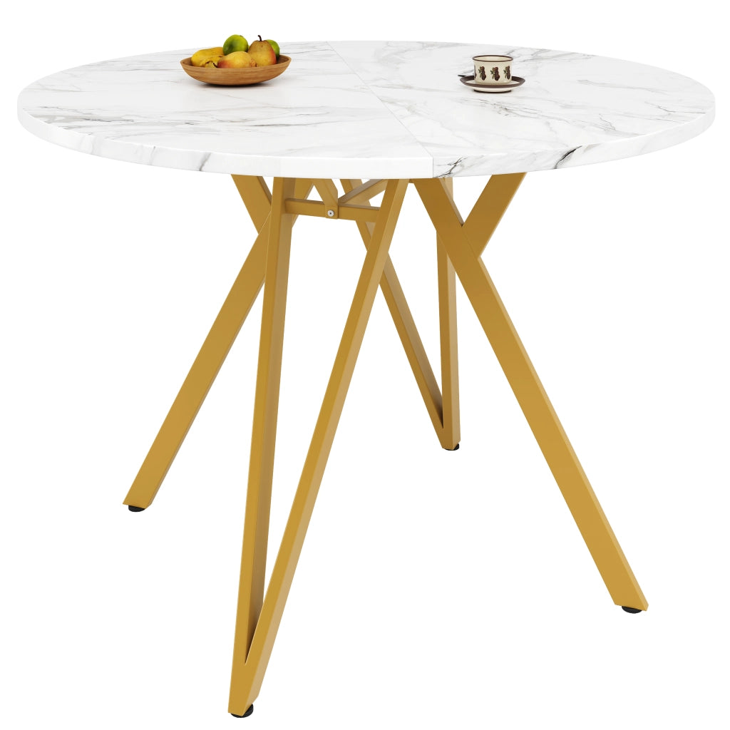 Tavolo da pranzo rotondo (100¡Á100¡Á76 cm), tavolo da pranzo per cucina, tavolino rotondo per 4 persone, adatto per sala da pranzo, soggiorno, eleganti