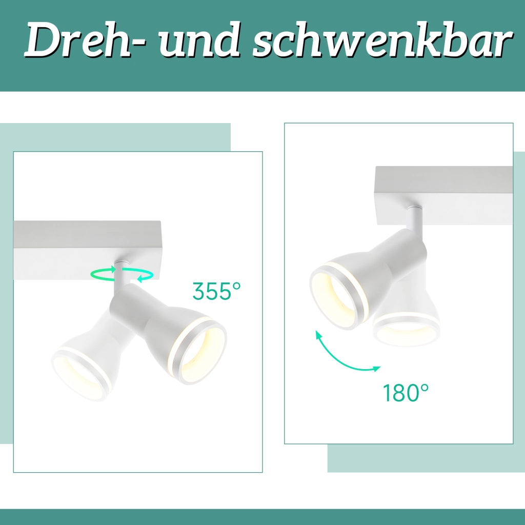 ZMH Faretto da soffitto bianchi 3 luci GU10 metallo orientabili moderni per camera letto sala pranzo senza lampadina