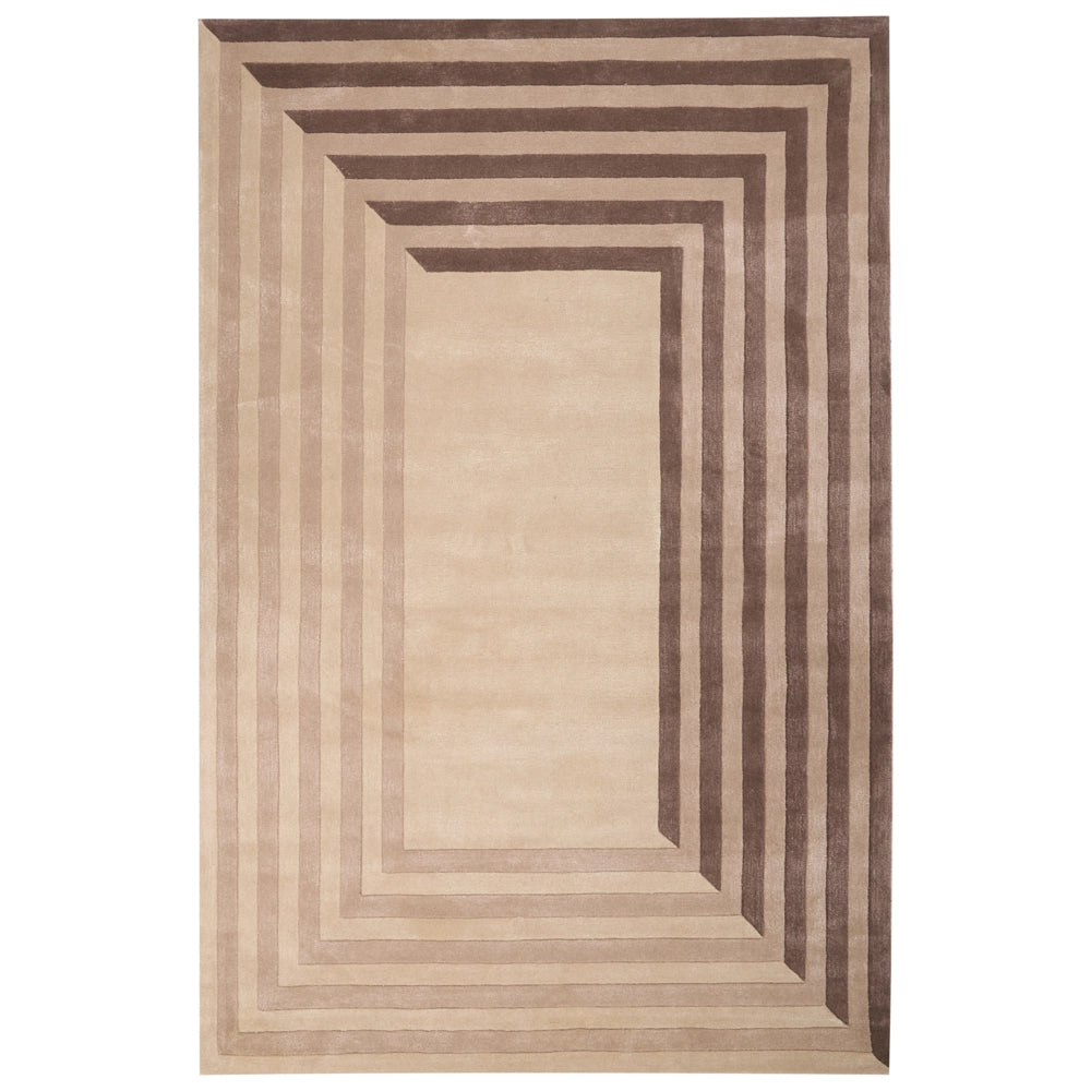 Tappeto beige in viscosa e lana Forma rettangolare Motivo geometrico 200 x 300 cm Stile moderno Soggiorno