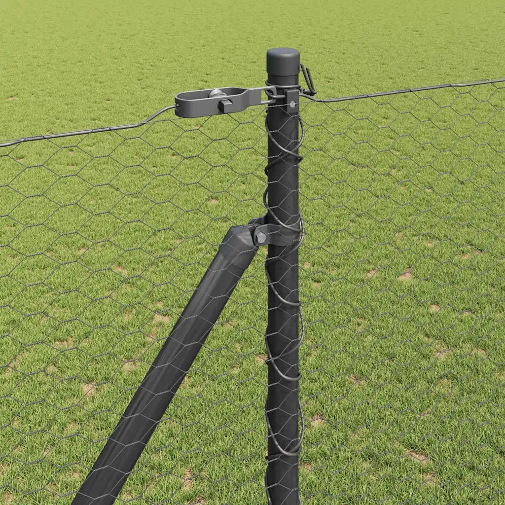 Palo della recinzione Grigio 25 x 1,5 m (rete da 25 mm) Acciaio