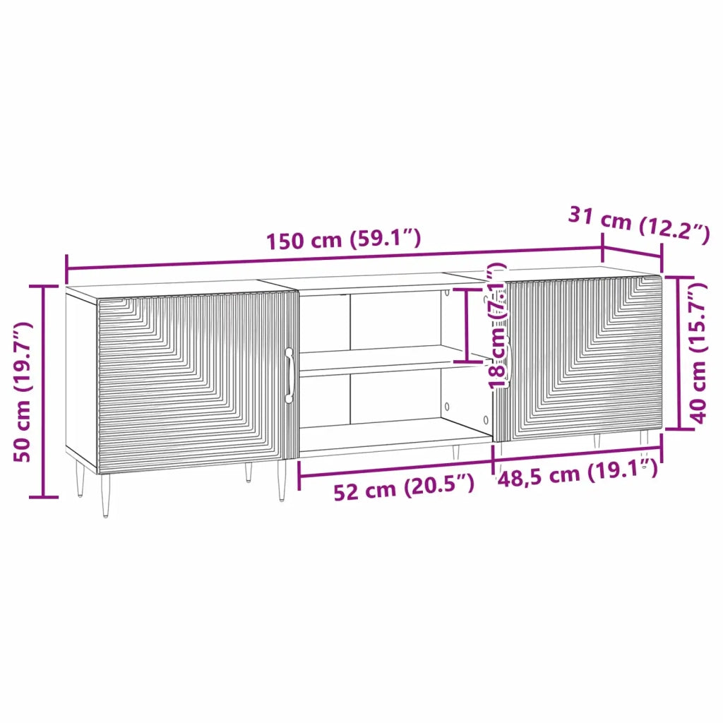 Mobile TV-Credenza per TV Rovere Sonoma 150 x 31 x 50 cm Legno ingegnerizzato 320704