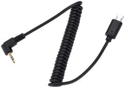 Cavo di rilascio 0,5 m - 3,5 mm/2,5 mm - Nero - Nuovo di zecca - Plastic/Lega - Cavo di rilascio elastico a spirale - Cavo di rilascio
