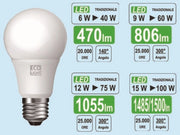 Lampadina A Goccia Led 9W=60W - E27 - 3000K - 806 Lm Set 5 Pezzi - Bisonte