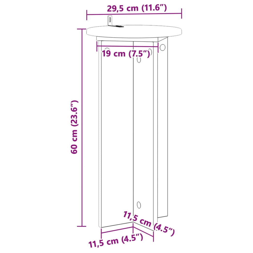 Supporto per piante 2 pcs Nero 29,5 x 29,5 x 60 cm 899718