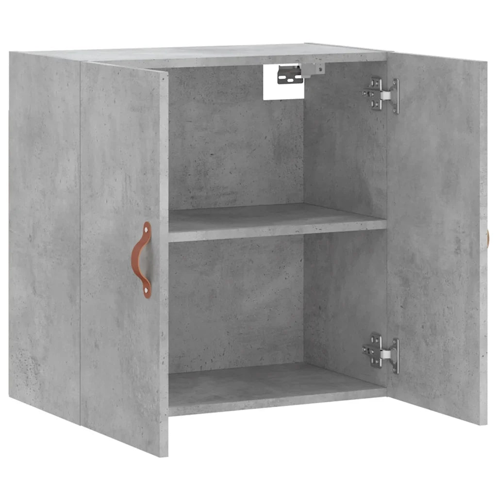 Mobiletto a muro rettangolare funzionale con vano contenitore 60 x 31 x 60 cm in legno composito grigio cemento 02_0048788