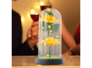 Girasole Artificiale in Cupola di Vetro con Luci LED Fiore Eterno Regalo Donna Lampada Decorativa da Interno