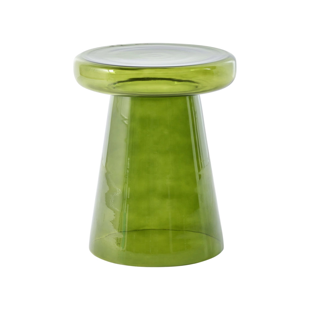 Set di 2 Tavoli da caffè in vetro trasparente verde moderno di forma ovale design moderno contemporaneo