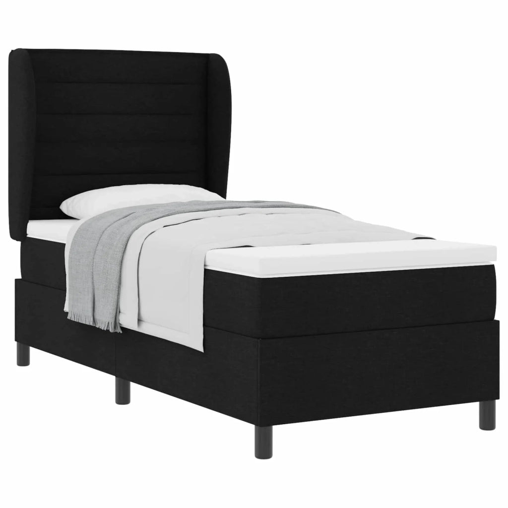Letto a molle con materasso Nero 80 x 200 cm Tessuto 3340468