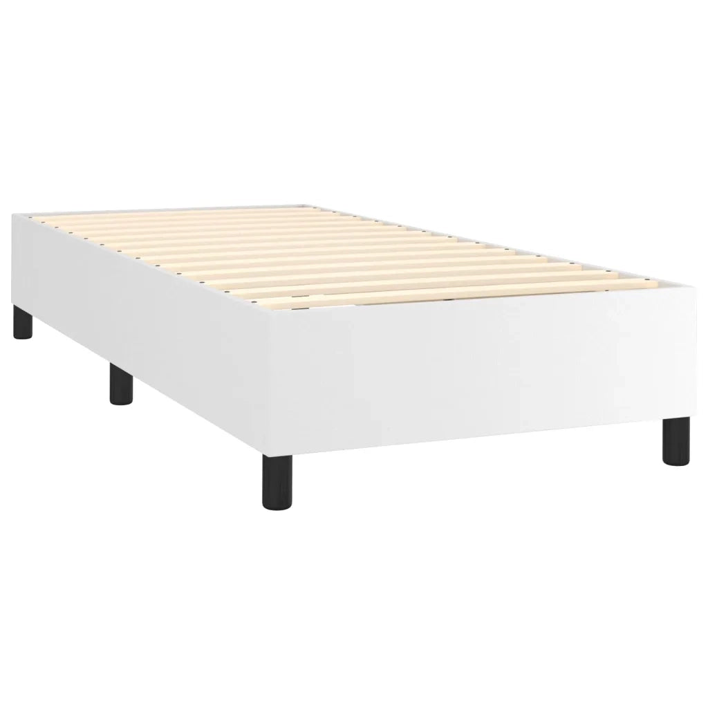 Giroletto Molle con Materasso e LED Bianco 100x200cm Similpelle 3139308