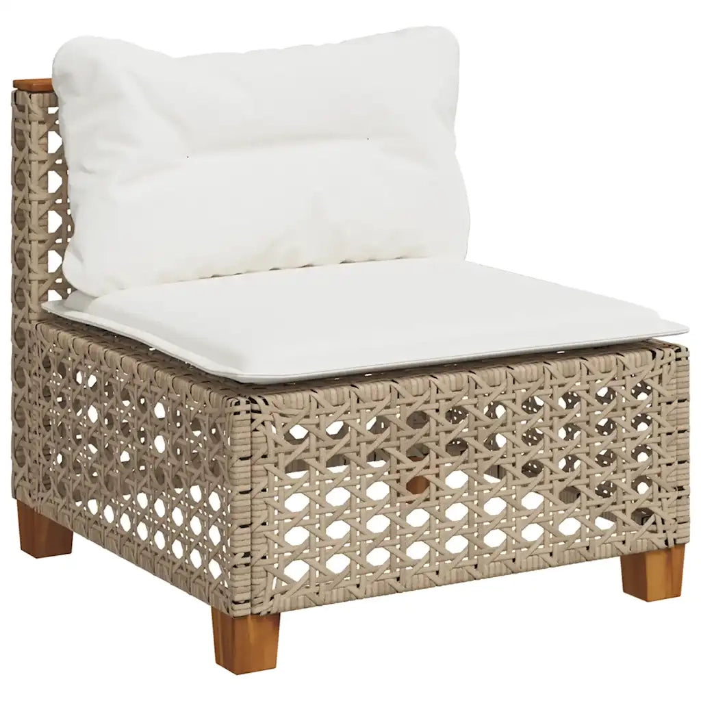 Set Divano da Giardino 8 pz con Cuscini Beige in Polyrattan 3261958
