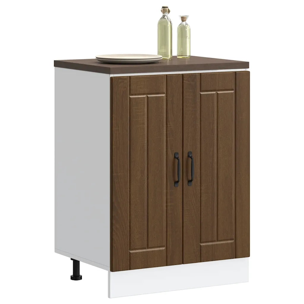 Mobile Base Lavello Lucca Rovere Marrone in Legno Multistrato 853684