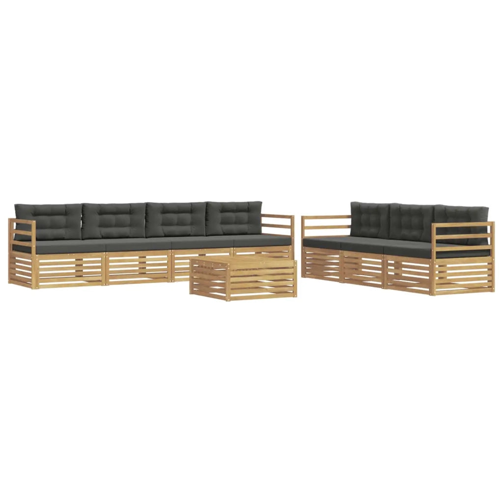Set di divani da esterno 8 pz Bianco e Antracite Poliestere 3390147