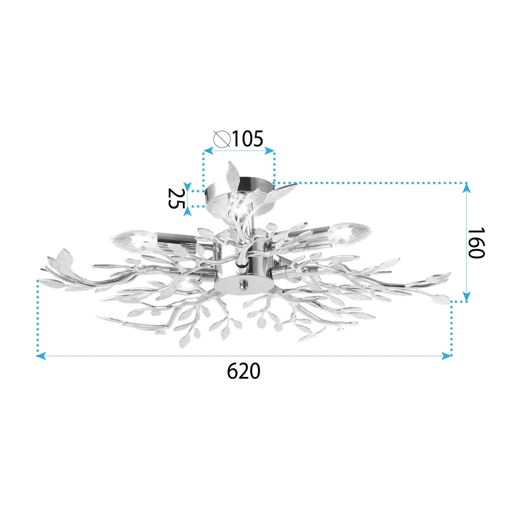 Lampada Da Soffitto Ebt020-5c Chrome