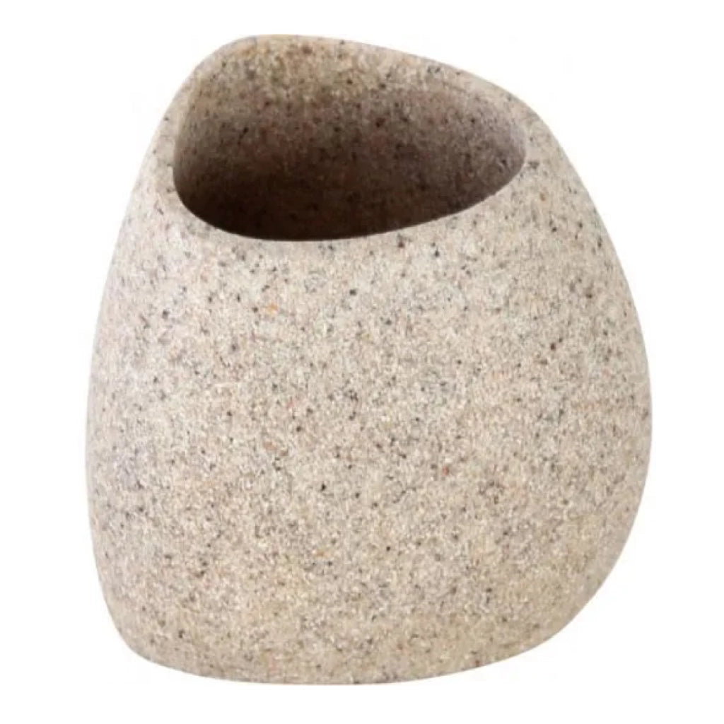 PORTASPAZZOLINI IN POLIRESINA MODELLO STONE DIM.CM (LXH):6,5X8,5  SABBIA   Idroweb