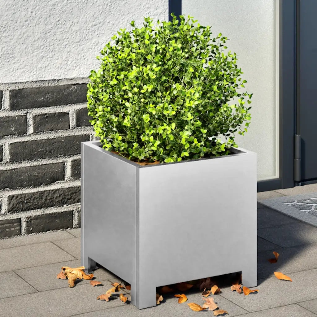Fioriera | Cassetta per fiori | Vaso da Giardino 30x30x30 cm Acciaio Zincato