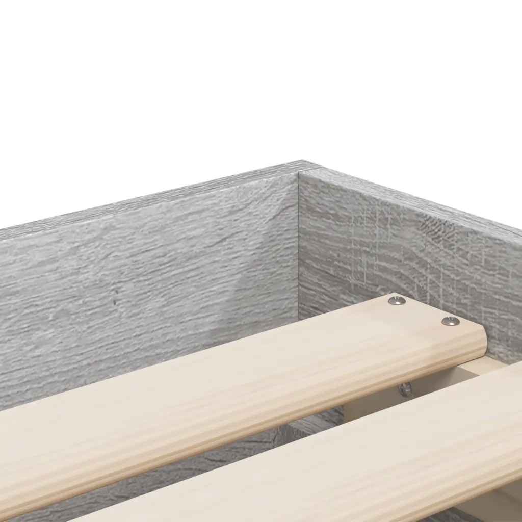 Letto singolo | Letto per adulti | Giroletto Cassetti Grigio Sonoma 75x190 cm Legno Multistrato