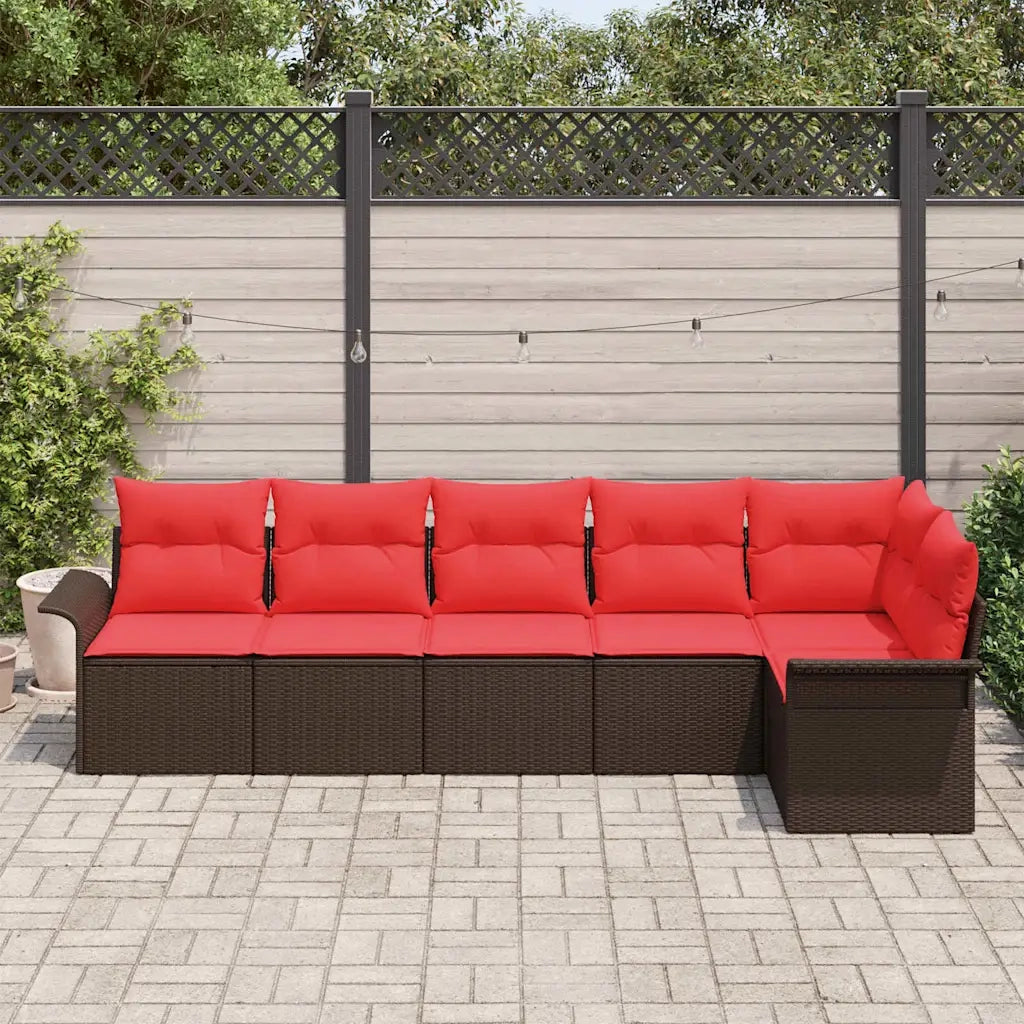 Set Divano da Giardino 6 pcs Marrone polyrattan 3354053