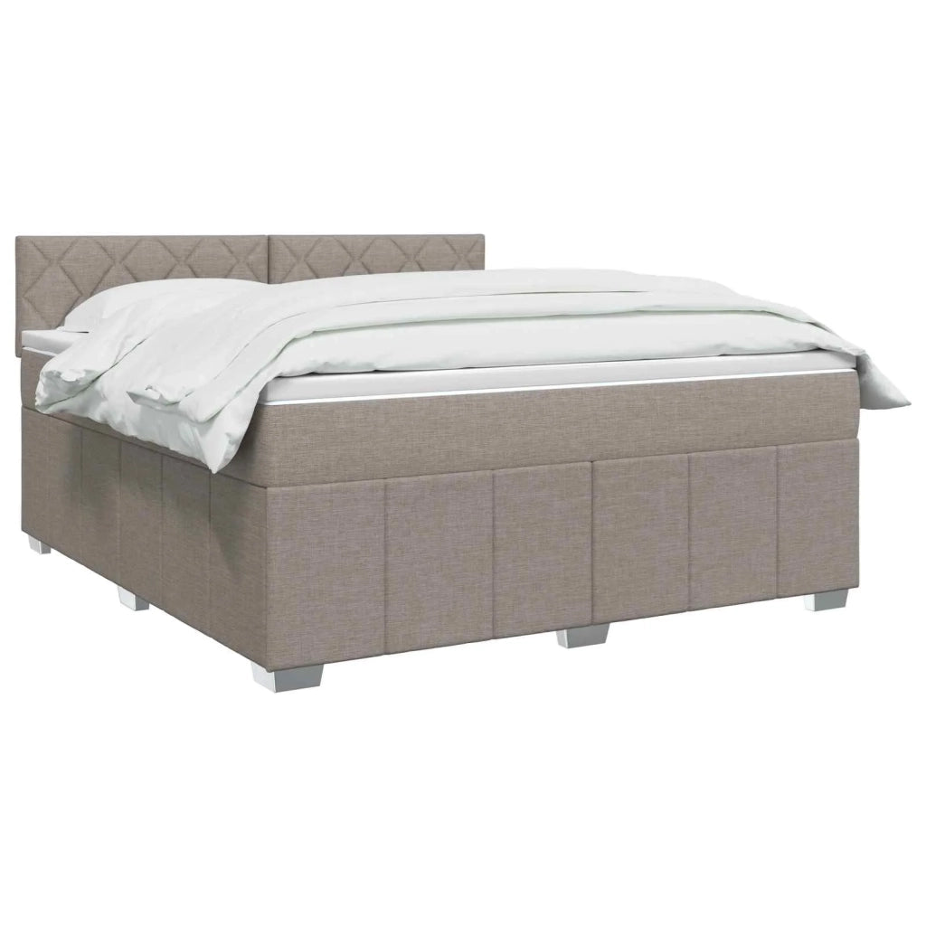 Letto box spring con materasso Tortora 180 x 200 cm Tessuto 3451280