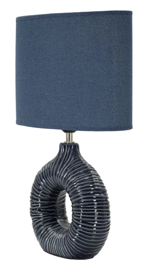 LAMPADA DA TAVOLO SETA BLU CM 28,5X15X43