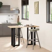 Gambe per tavolo da bar a forma di T 2 pz nere 50x35x(90-91) cm in acciaio 4013076