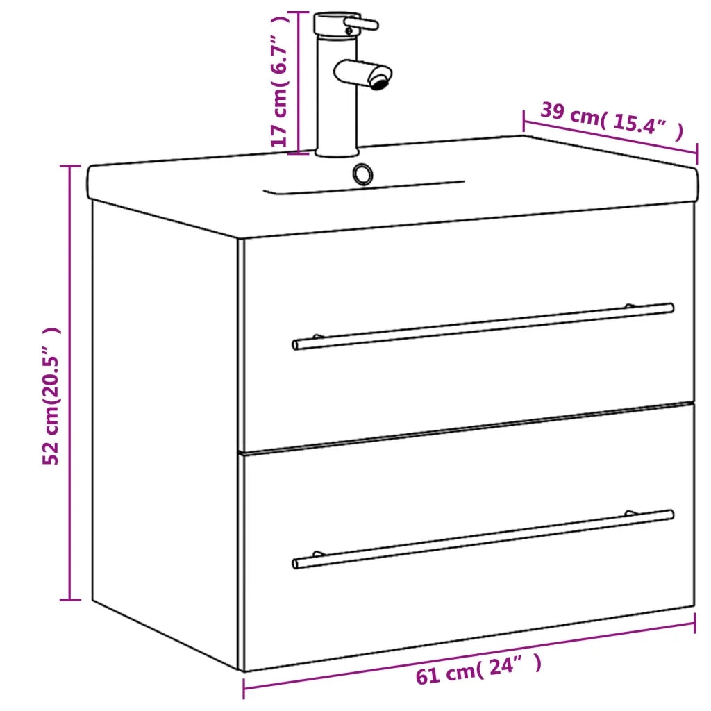 Mobile da Bagno con Lavabo Integrato Grigio Sonoma 3278774