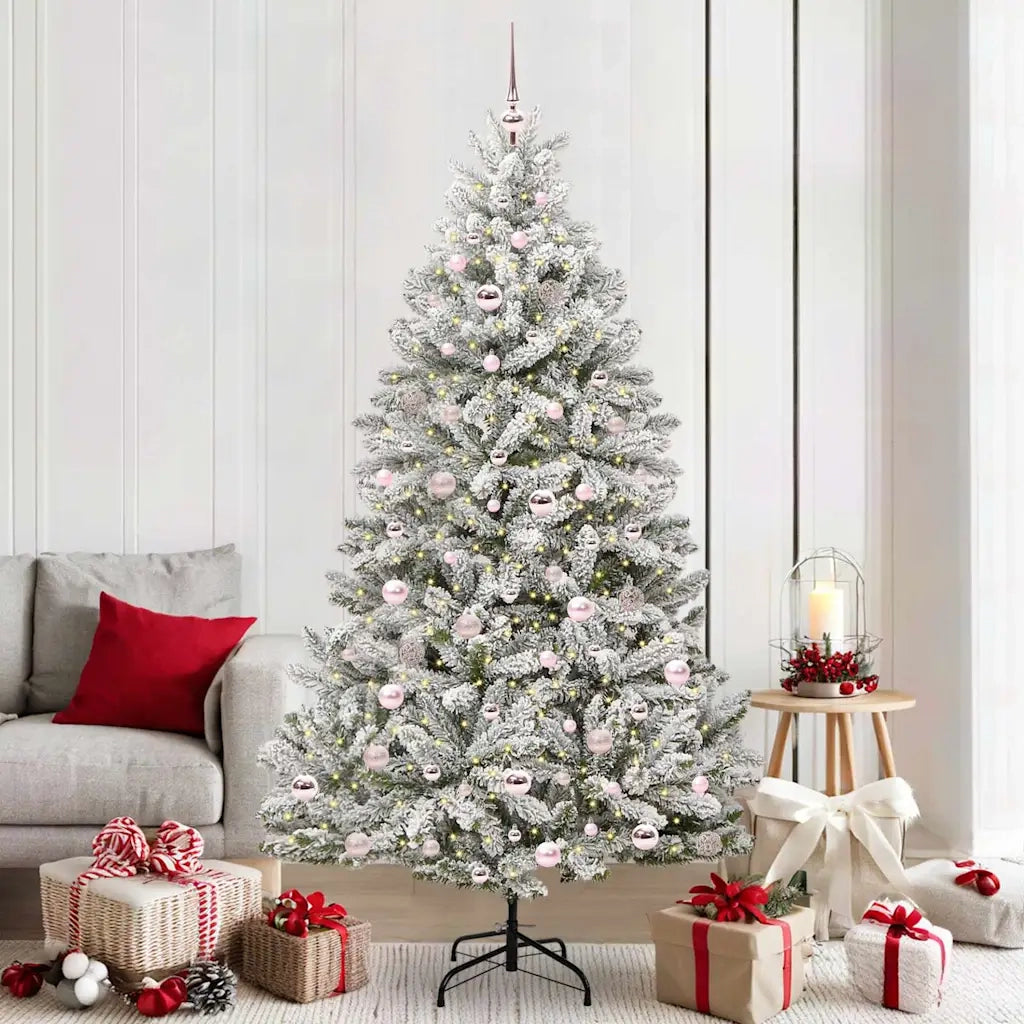 Albero di Natale artificiale con 300 LED Verde e Bianco 210 cm 3395759