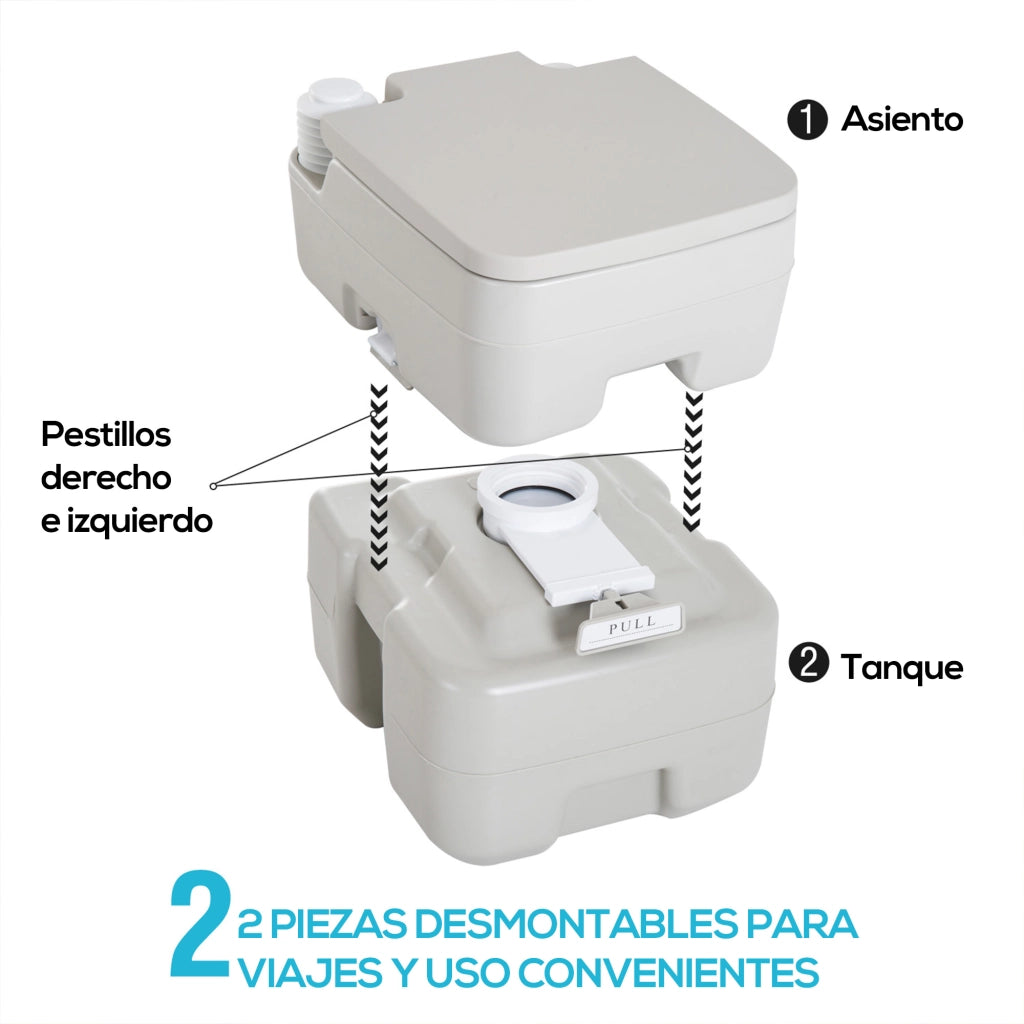 Bagno Chimico Portatile con Serbatoio 20L ¨C Minimal ¨C 41,5x36,5x42 cm