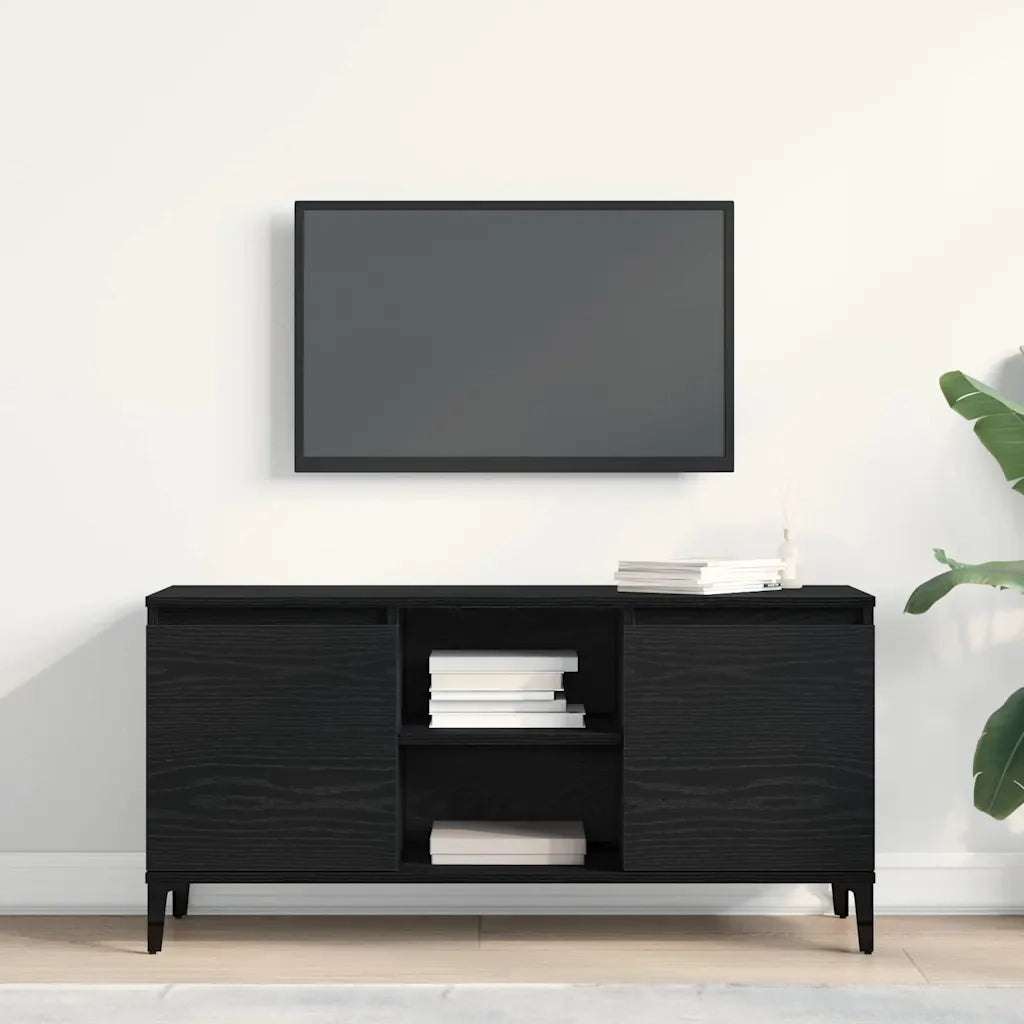 Mobile TV Rovere Nero 102 x 35 x 50 cm Legno multistrato 862585