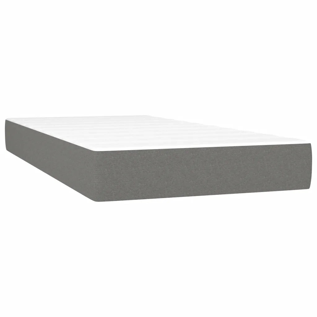 Letto a Molle Materasso e LED Grigio Scuro 200x200cm in Tessuto 3135462