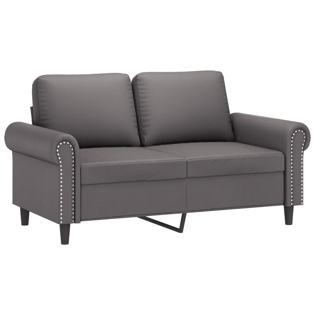 Divano a 2 Posti con Cuscini Grigio 120 cm in Similpelle 3200927