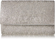 Borsa Clutch per Donna, Luccichio e Brillante, Tasca, Argento