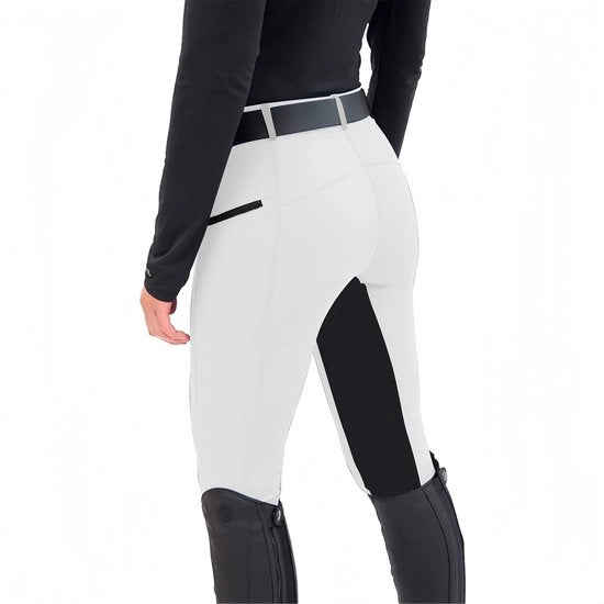 Paio di pantaloni da equitazione Slim Fit - Sedile completo - Patchwork al ginocchio - Tasche - Sostenibile - Tessuto allungabile per libertà di movimento - Pantaloni da equitazione