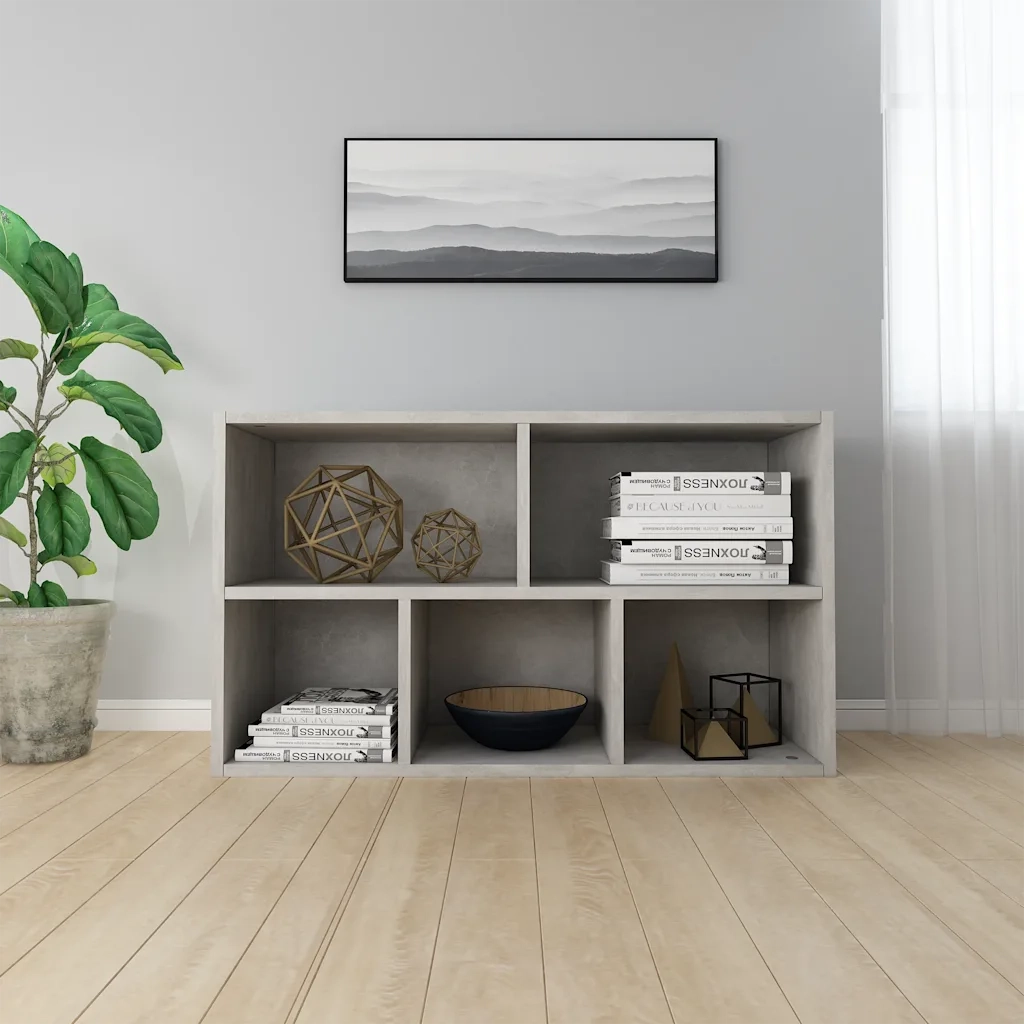 Libreria/Credenza Grigio Cemento 50x25x80 cm Legno Multistrato 800166