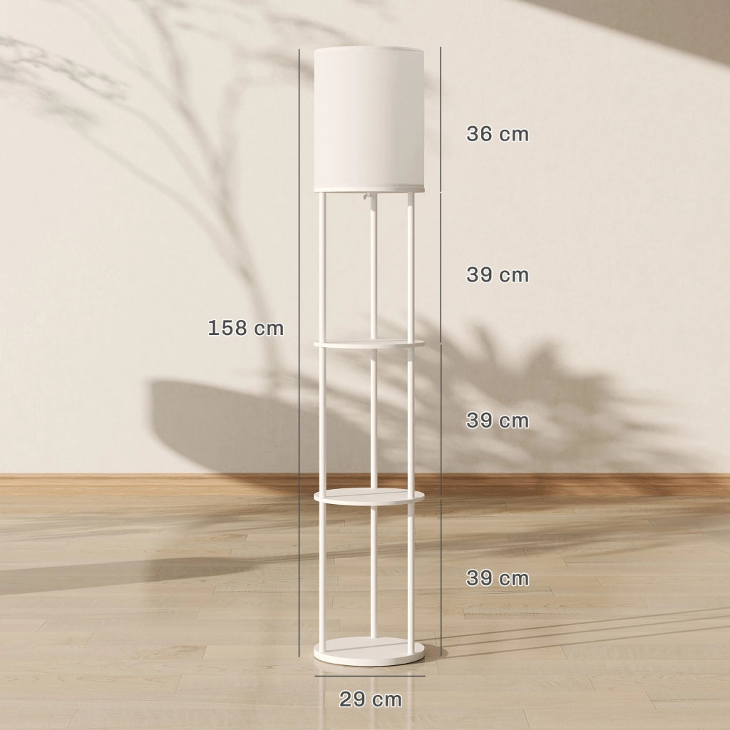 Lampada da terra con ripiani ¨C Minimal ¨C 3 temperature colore telecomando bianco