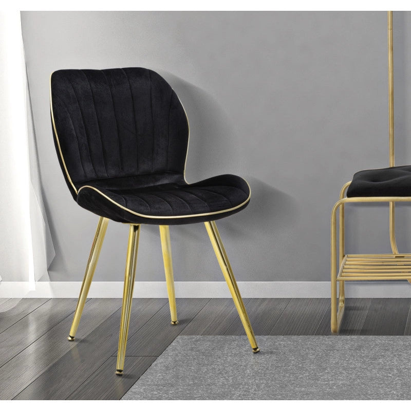 Sedia Paris Space Nera /gold Set 2 Pz cm 46x58x77