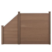 Recinzione frangivento e per la privacy in legno composito marrone (WPC) quadrata e angolata 183 x 277 cm 03_0001453
