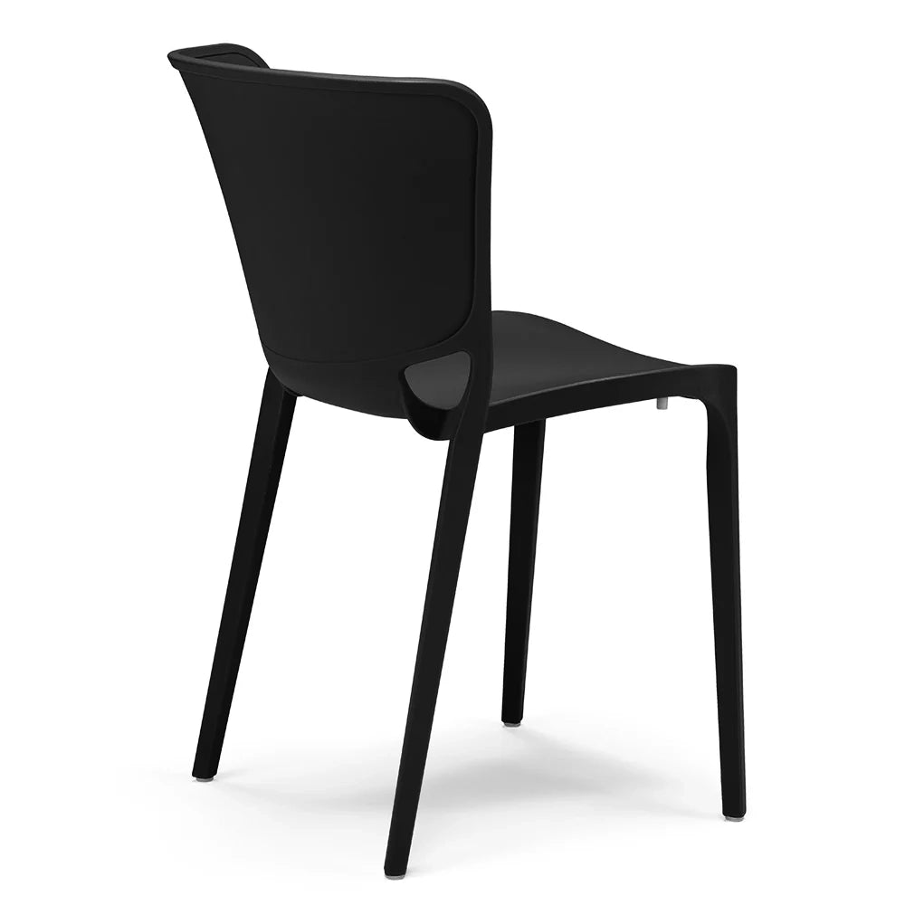 Set 2 sedie in polipropilene JUMBO, 100% MADE IN ITALY, impilabile, resistente ai raggi UV, design moderno, ideale per sala da pranzo, cucina, sala d’attesa, bar, ristoranti o giardino, colore Nero Grafite
