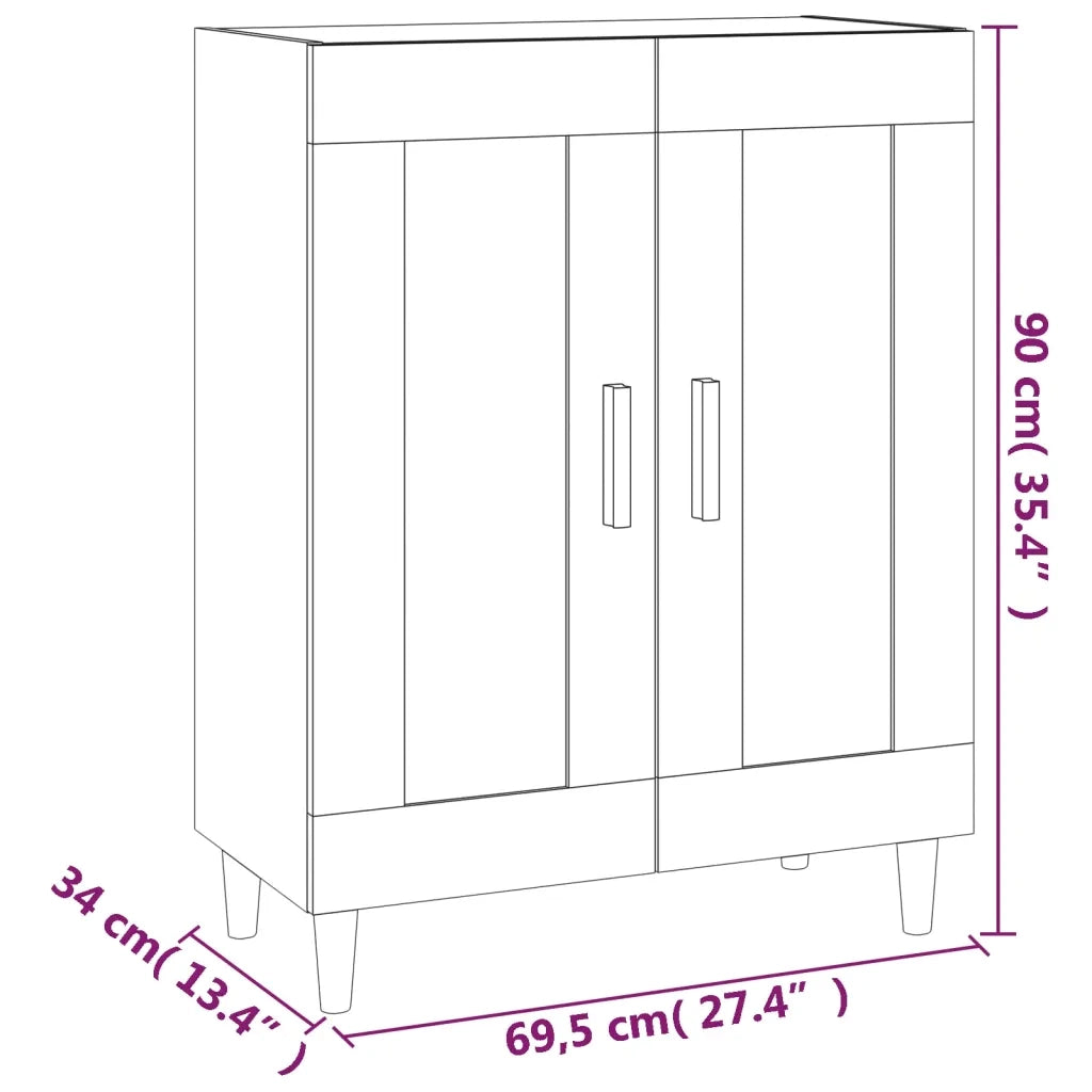 Credenza | Madia | Buffet da pranzo | Armadio da pranzo Bianca 69,5x34x90 cm in Legno Multistrato