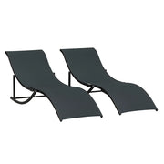Sdraio Pieghevole da Giardino ¨C Xylo ¨C Alluminio e Textilene 61x165x63cm Set 2 Pezzi