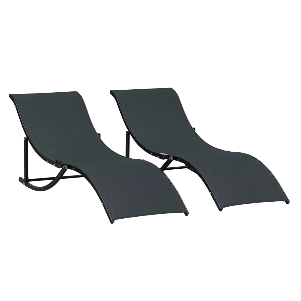 Sdraio Pieghevole da Giardino ¨C Xylo ¨C Alluminio e Textilene 61x165x63cm Set 2 Pezzi